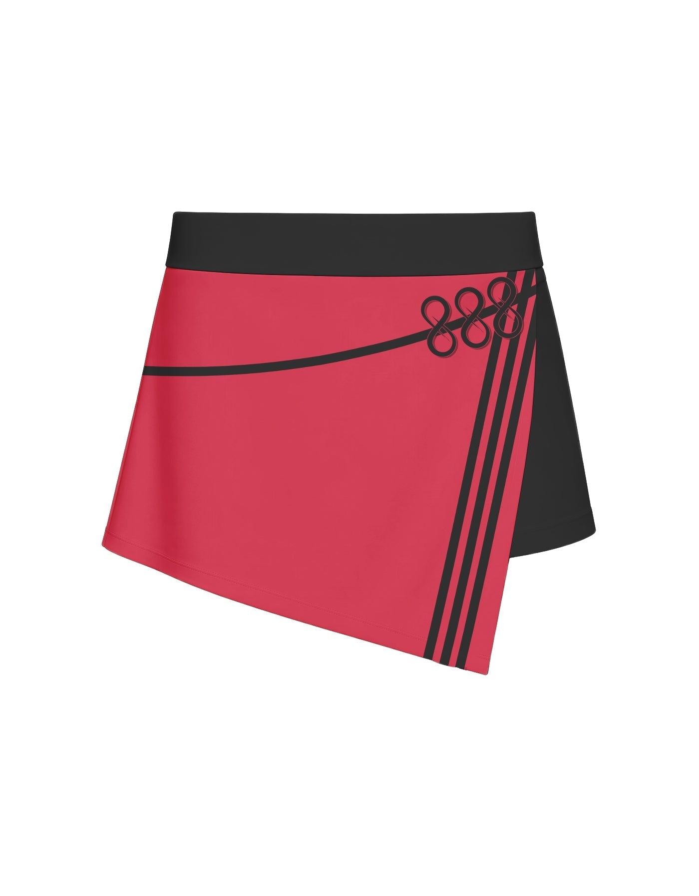 Demon Crows Overlap Panel Skort with Waistband and Panty