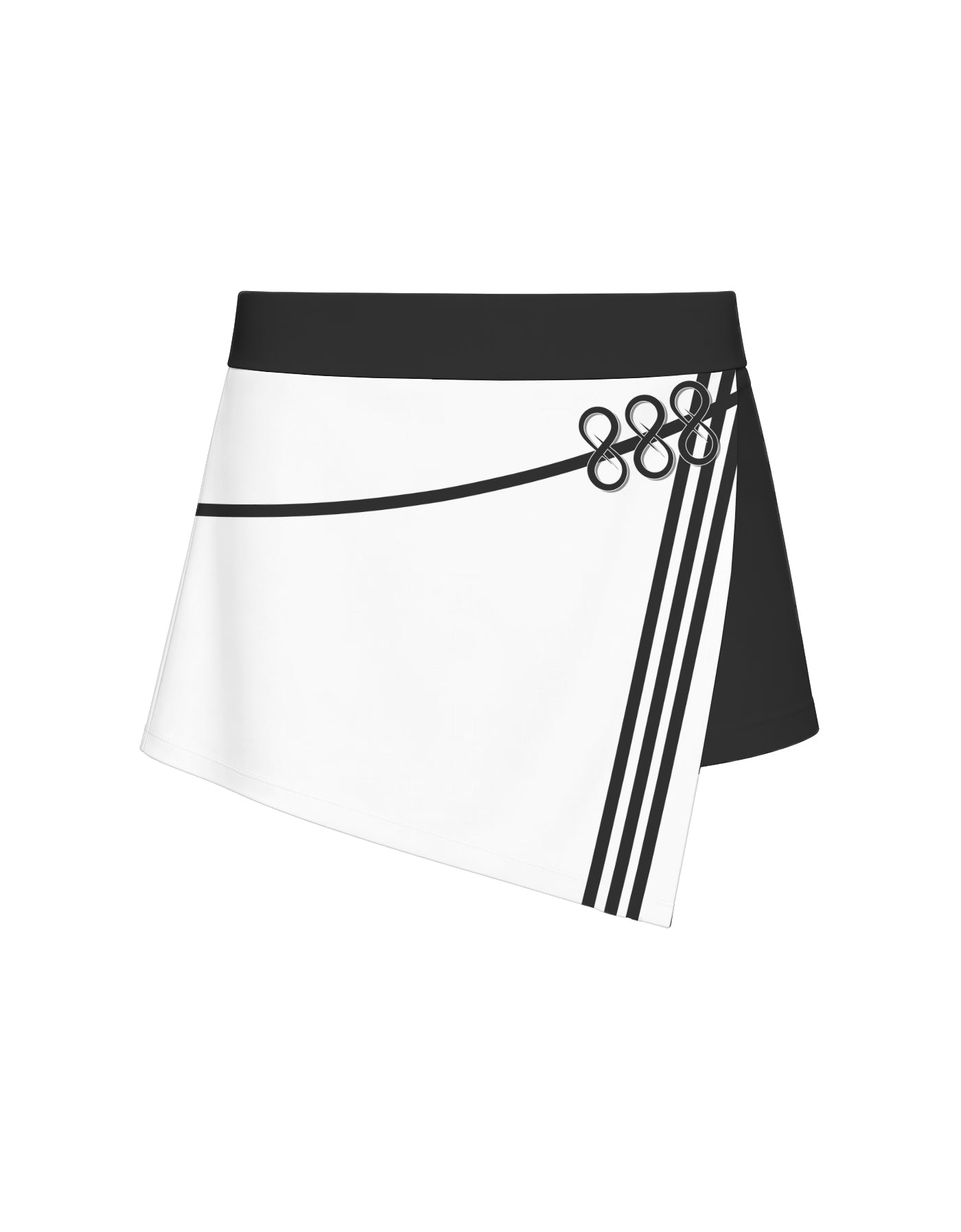 Demon Crows Overlap Panel Skort with Waistband and Panty