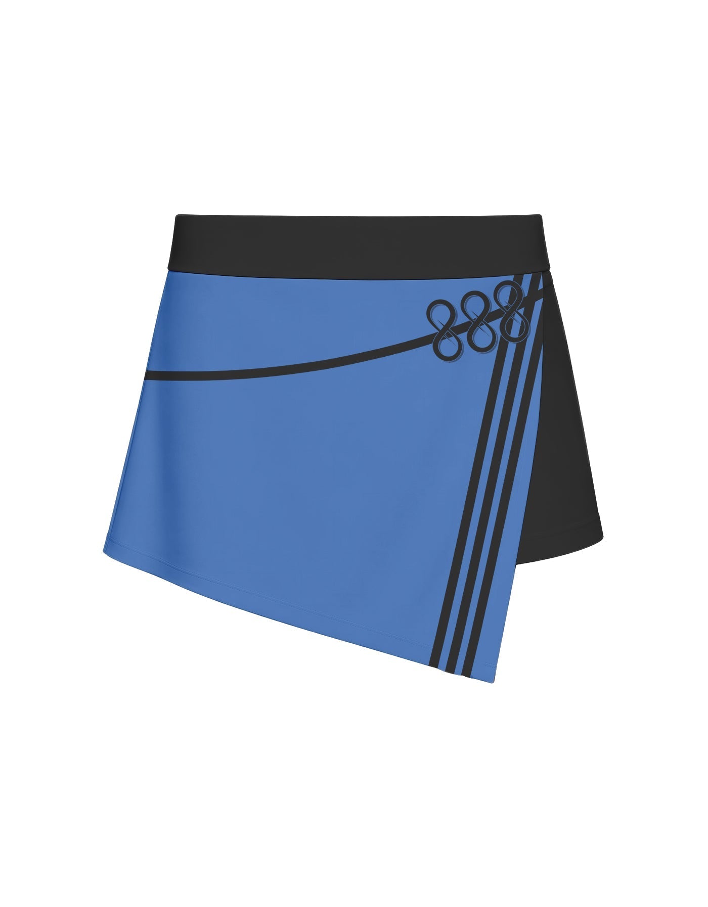 Demon Crows Overlap Panel Skort with Waistband and Panty