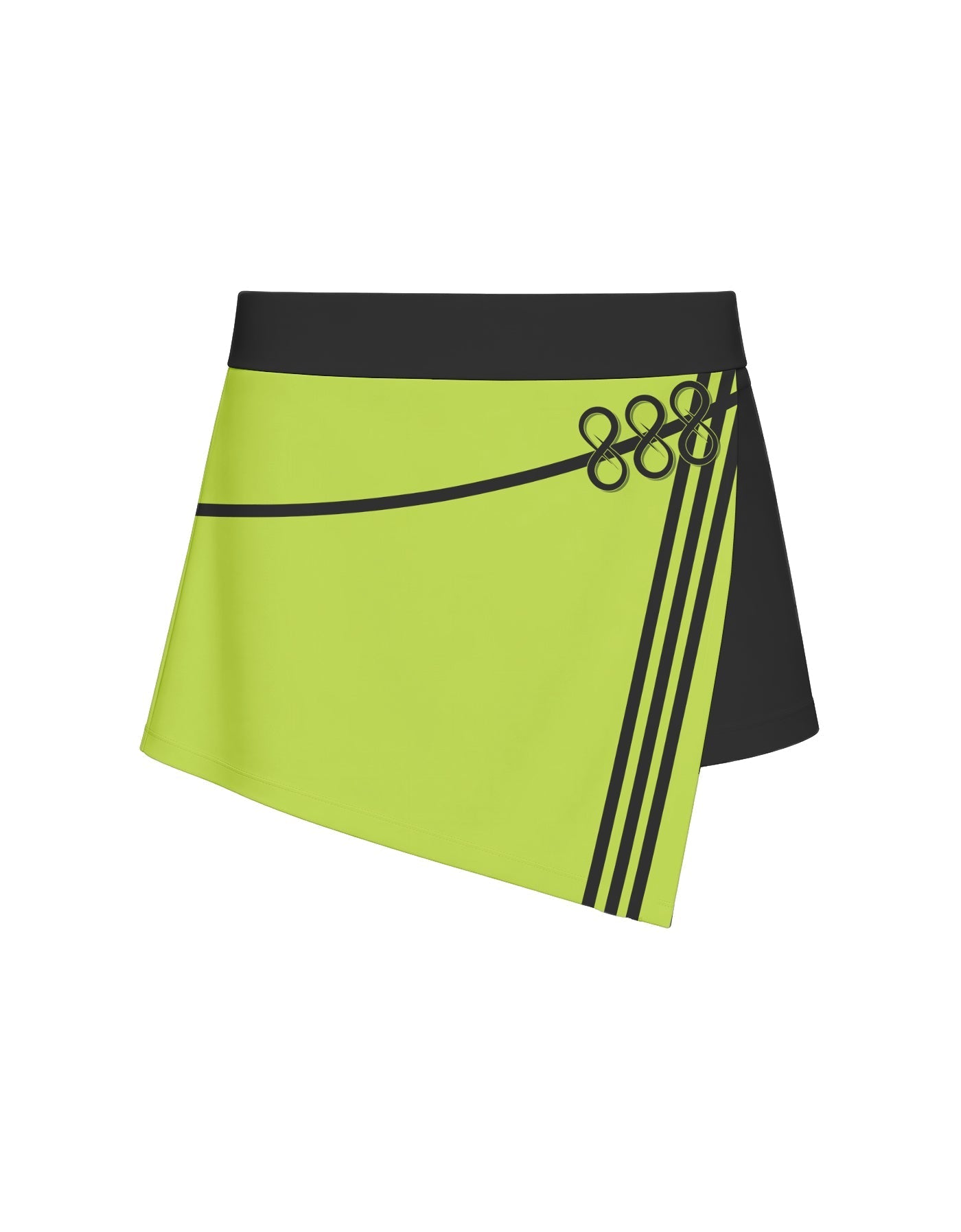 Demon Crows Overlap Panel Skort with Waistband and Panty