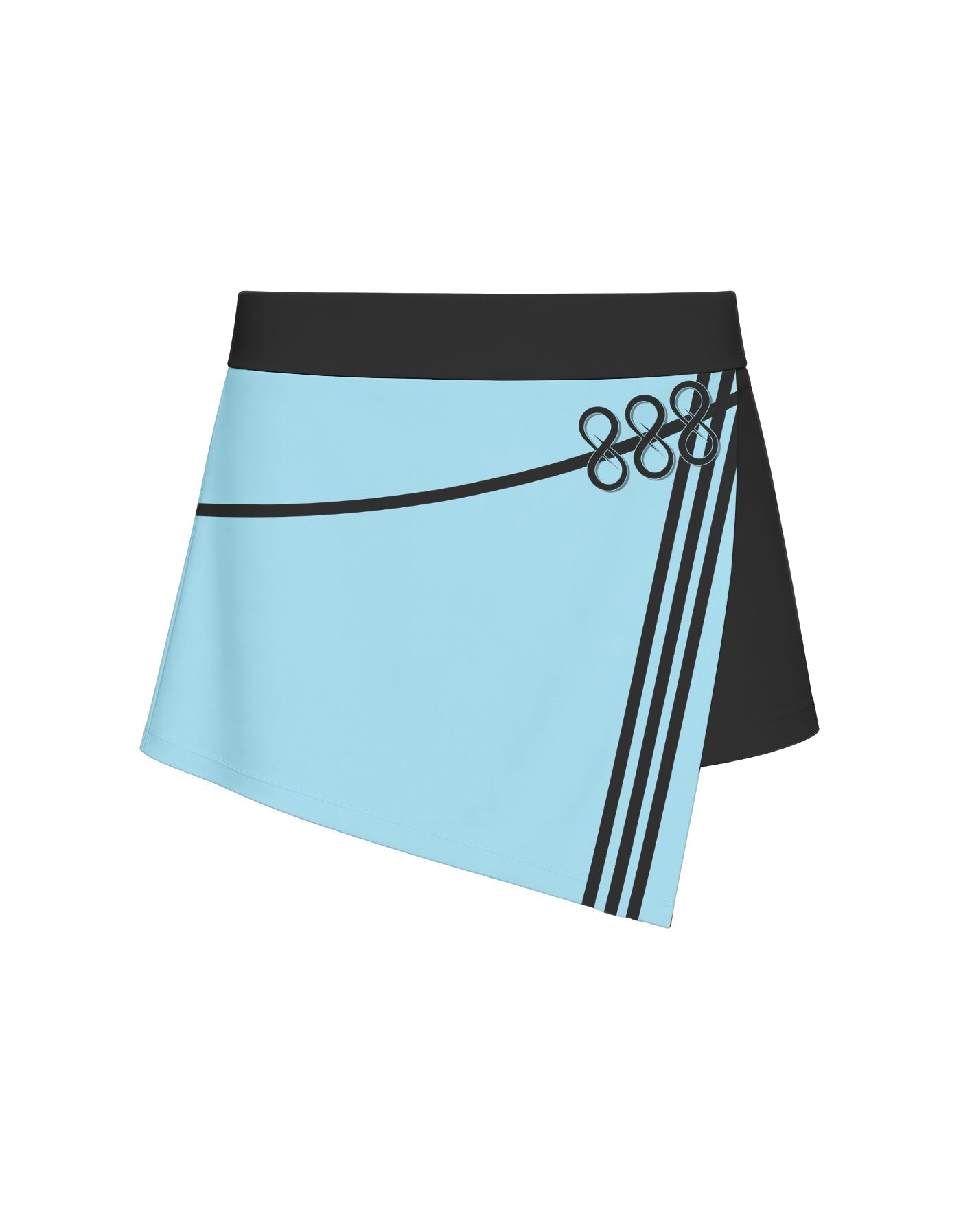 Demon Crows Overlap Panel Skort with Waistband and Panty