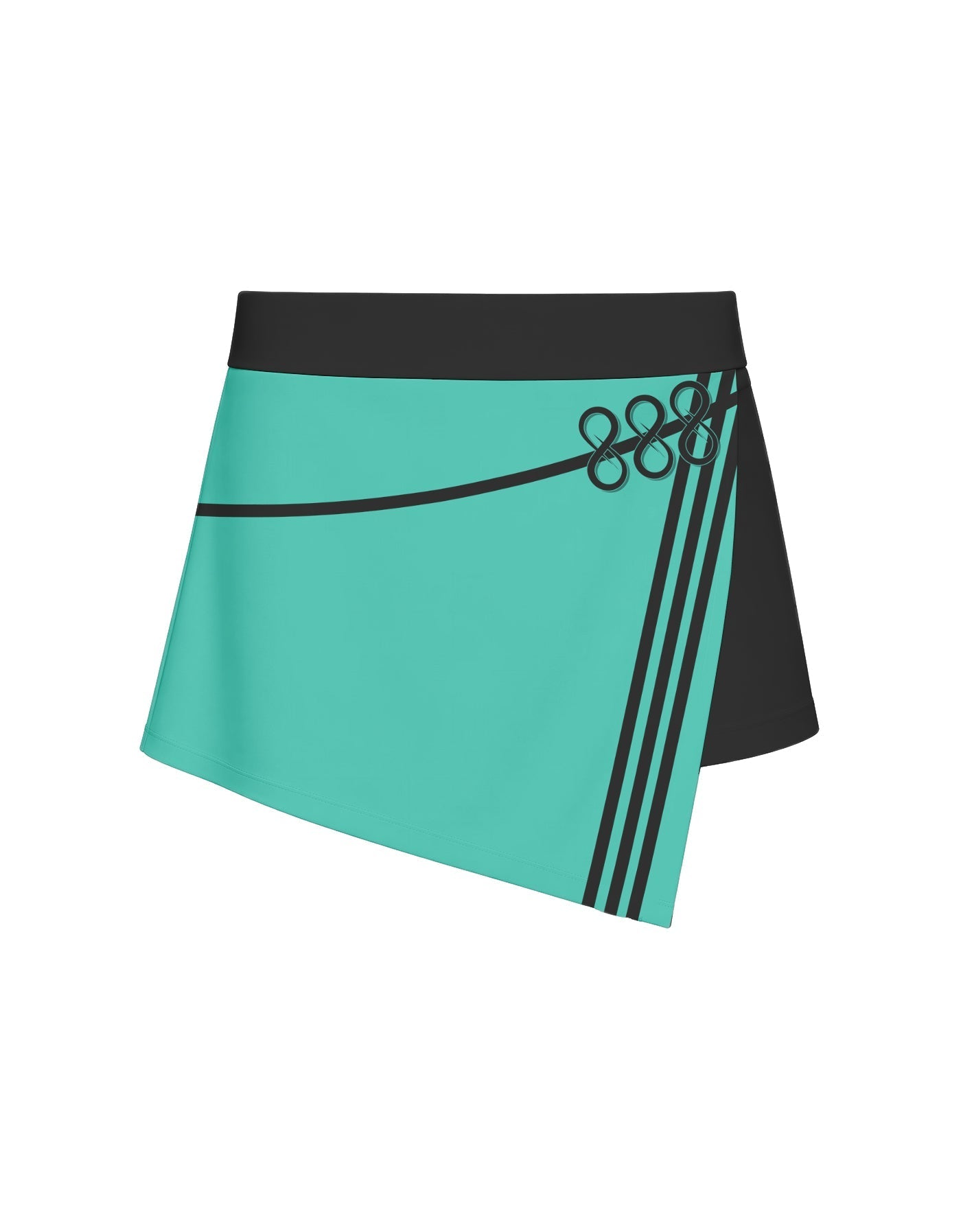 Demon Crows Overlap Panel Skort with Waistband and Panty