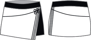Demon Crows Overlap Panel Skort with Waistband and Panty