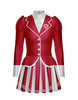 Flight Attendant LS TNeck Biketard with Attached Pleated Skirt and Peplum