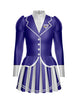 Flight Attendant LS TNeck Biketard with Attached Pleated Skirt and Peplum