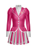 Flight Attendant LS TNeck Biketard with Attached Pleated Skirt and Peplum