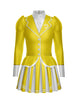 Flight Attendant LS TNeck Biketard with Attached Pleated Skirt and Peplum