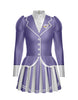 Flight Attendant LS TNeck Biketard with Attached Pleated Skirt and Peplum
