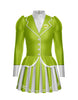 Flight Attendant LS TNeck Biketard with Attached Pleated Skirt and Peplum