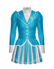 Flight Attendant LS TNeck Biketard with Attached Pleated Skirt and Peplum
