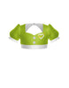 Flight Attendant Sweetheart Puff Sleeve Crop Top with Triangle Back