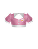 Flight Attendant Sweetheart Puff Sleeve Crop Top with Triangle Back