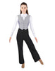 Roaring 20s LS TNeck Zipper Back Unitard with Straight Leg - Ladies Fit