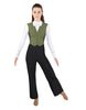 Roaring 20s LS TNeck Zipper Back Unitard with Straight Leg - Ladies Fit