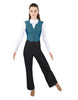 Roaring 20s LS TNeck Zipper Back Unitard with Straight Leg - Ladies Fit
