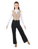 Roaring 20s LS TNeck Zipper Back Unitard with Straight Leg - Ladies Fit