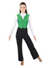 Roaring 20s LS TNeck Zipper Back Unitard with Straight Leg - Ladies Fit
