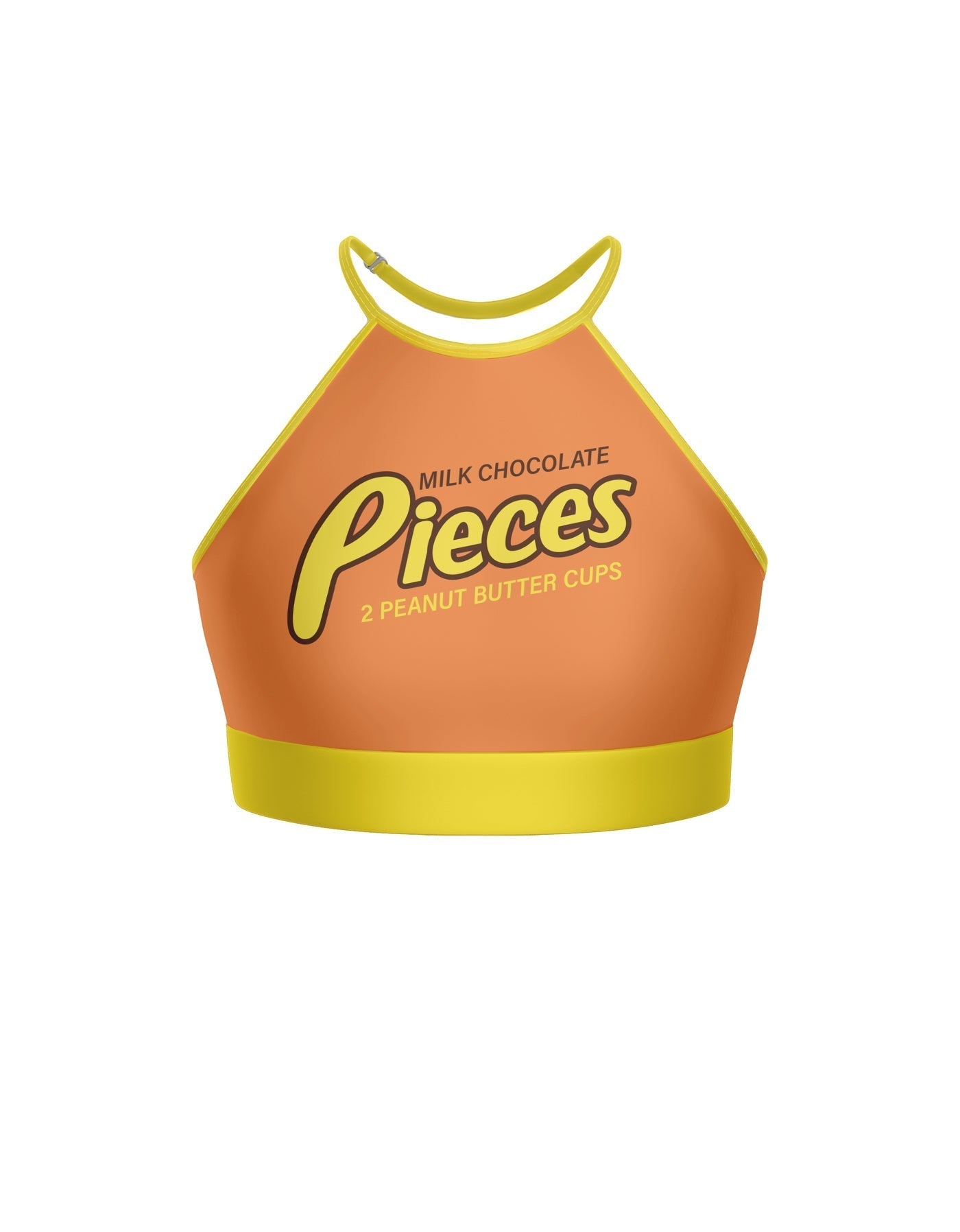 Pieces Chocolate Halter Binding Crop Top