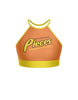 Pieces Chocolate Halter Binding Crop Top