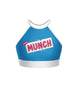 Munch Chocolate Halter Binding Crop Top