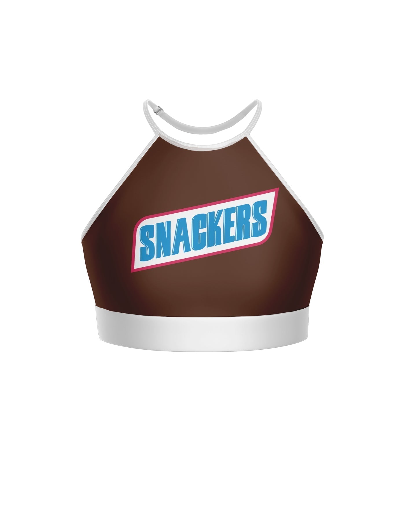 Snackers Chocolate Halter Binding Crop Top