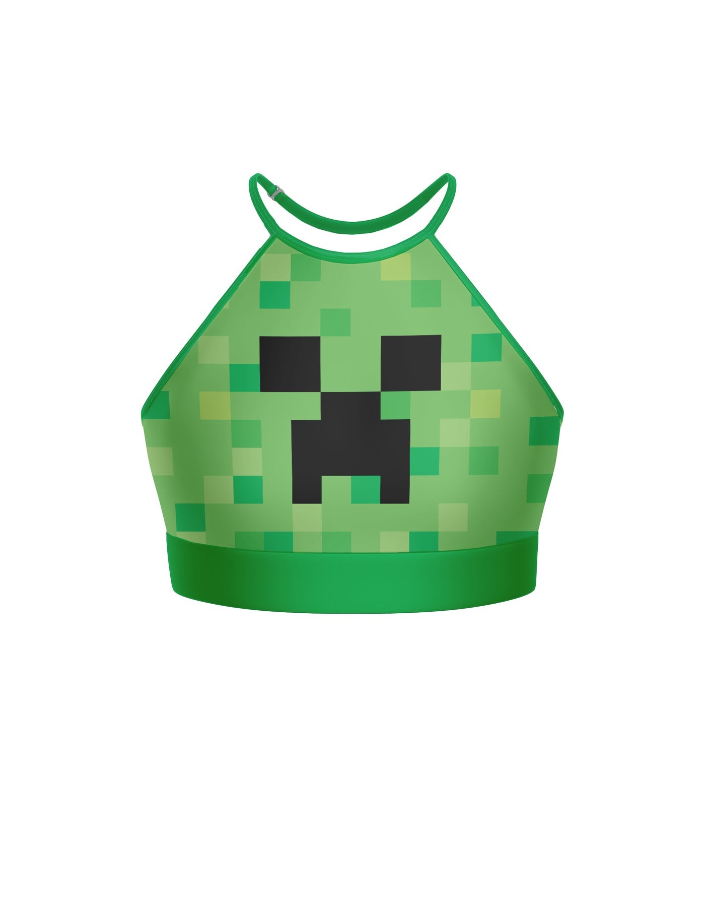 Pixels Halter Binding Crop Top