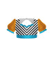 Banana Split Sweetheart Puff Sleeve Crop Top with Triangle Back and Ruffles