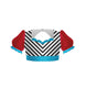 Banana Split Sweetheart Puff Sleeve Crop Top with Triangle Back and Ruffles