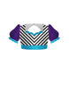Banana Split Sweetheart Puff Sleeve Crop Top with Triangle Back and Ruffles