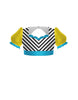 Banana Split Sweetheart Puff Sleeve Crop Top with Triangle Back and Ruffles