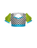 Banana Split Sweetheart Puff Sleeve Crop Top with Triangle Back and Ruffles