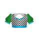 Banana Split Sweetheart Puff Sleeve Crop Top with Triangle Back and Ruffles