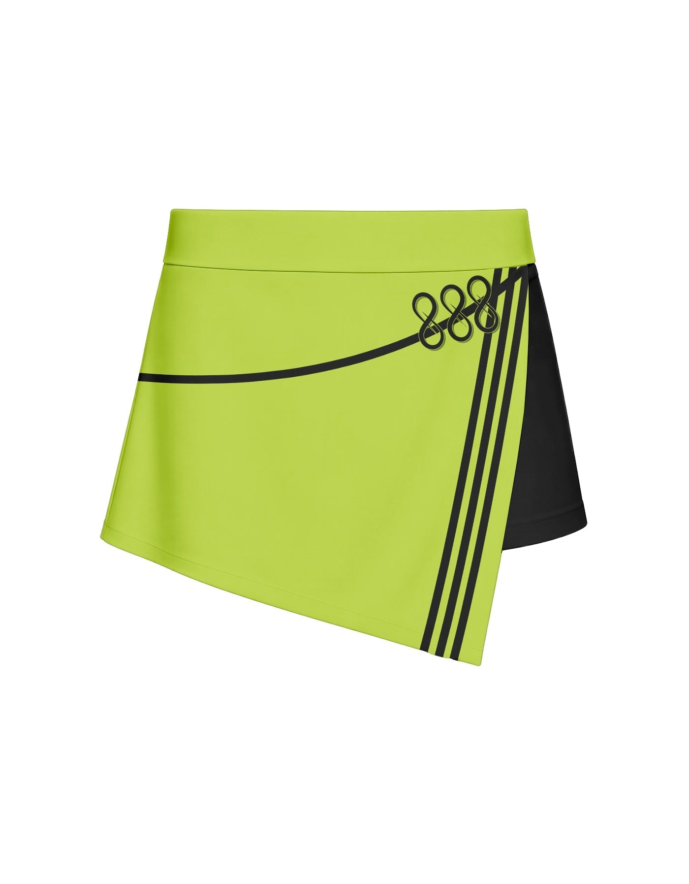 BlackPink Overlap Panel Skort with Waistband and Panty