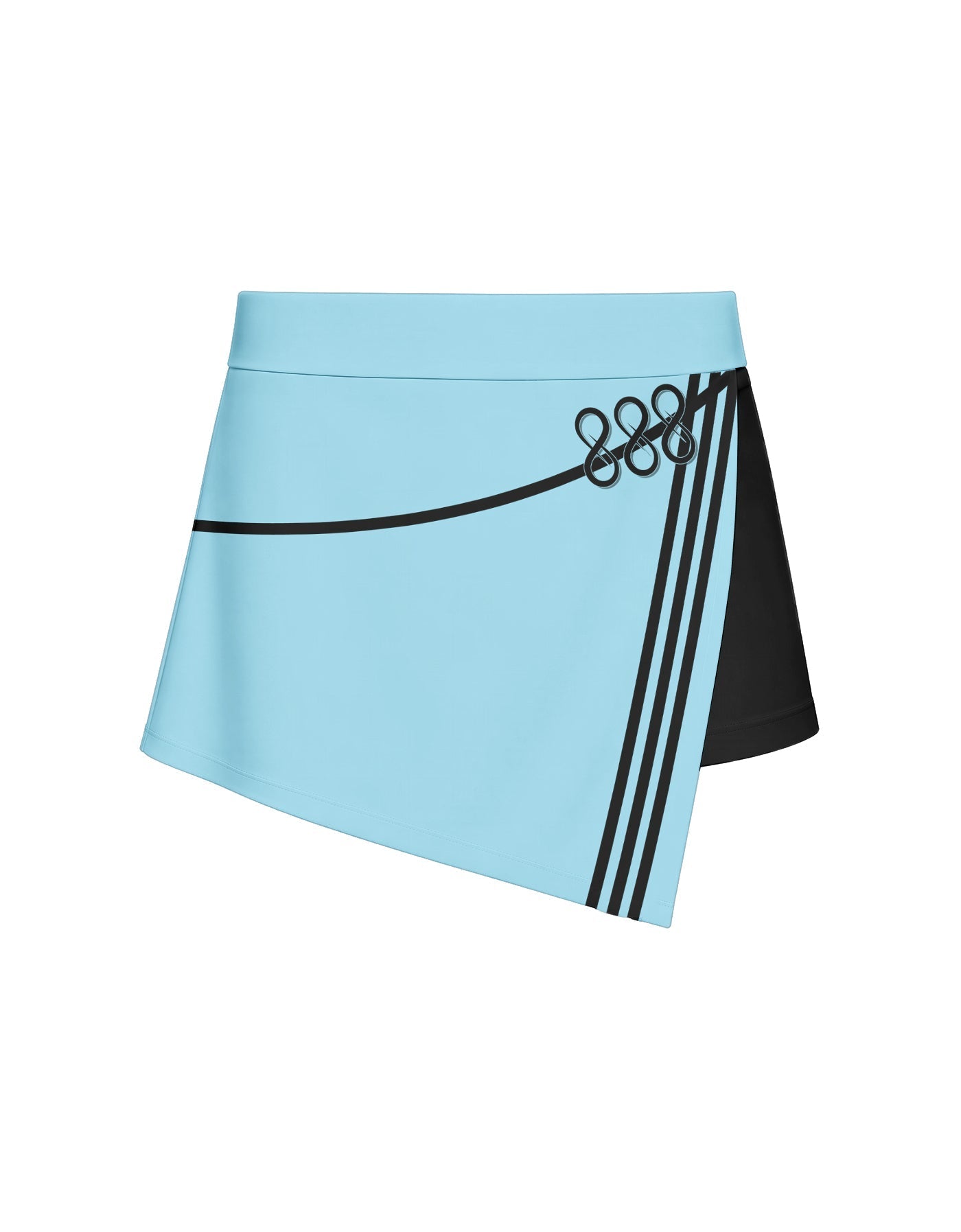 BlackPink Overlap Panel Skort with Waistband and Panty