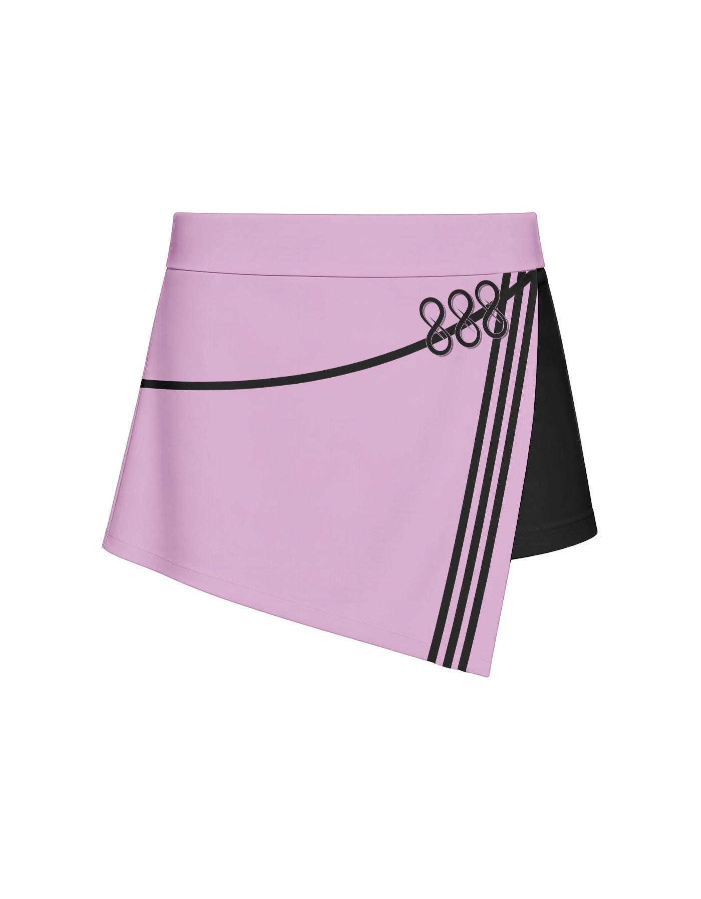 BlackPink Overlap Panel Skort with Waistband and Panty