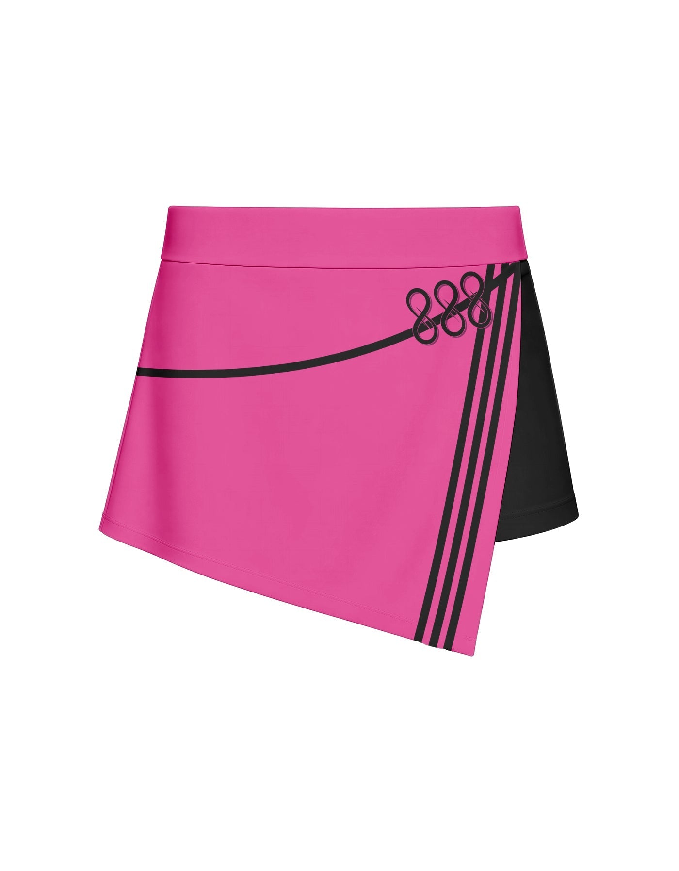 BlackPink Overlap Panel Skort with Waistband and Panty