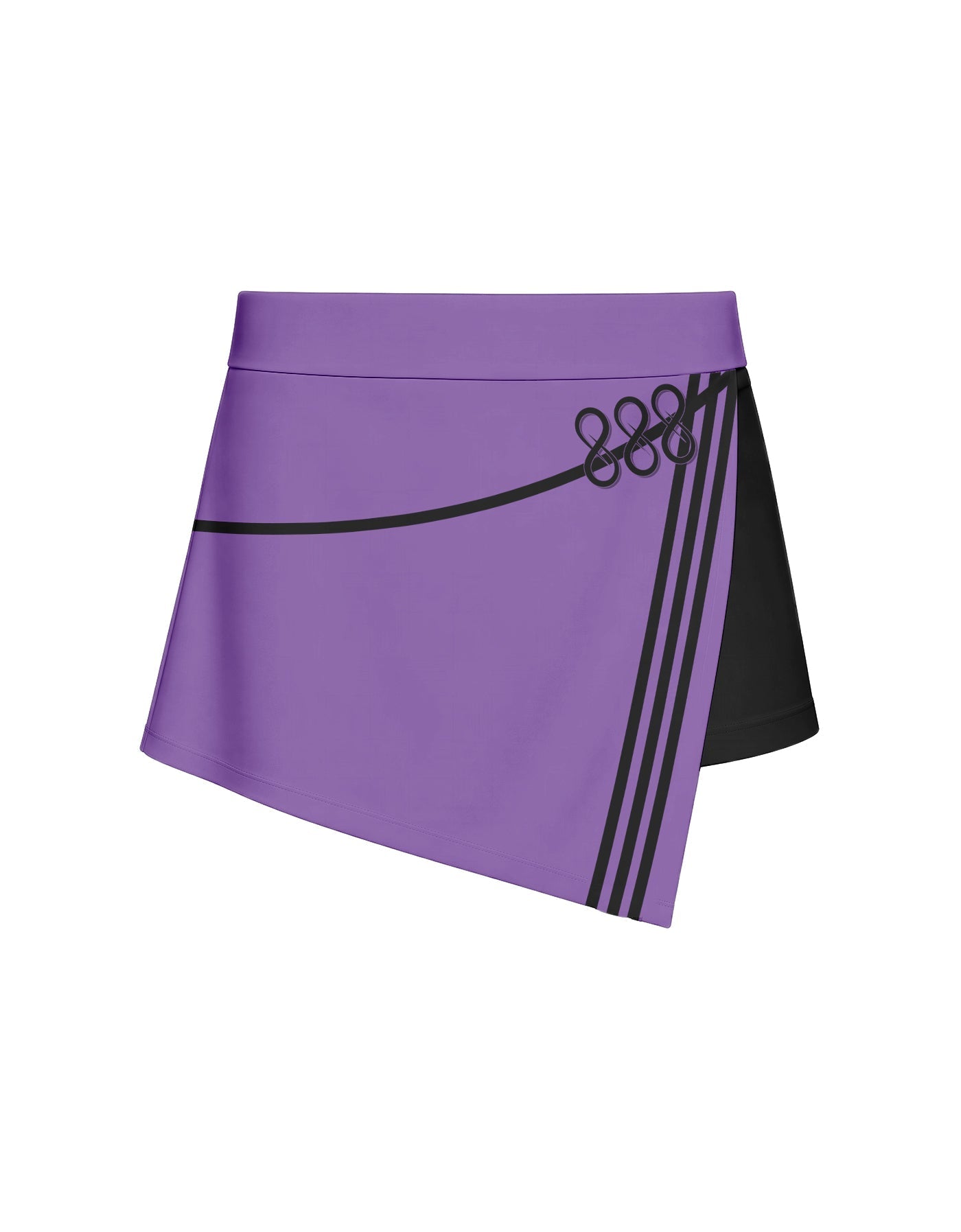 BlackPink Overlap Panel Skort with Waistband and Panty