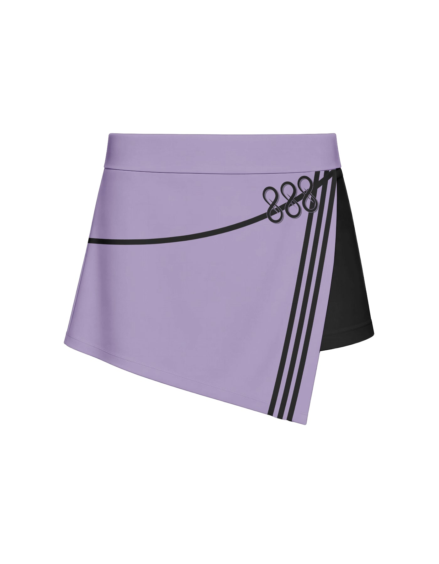 BlackPink Overlap Panel Skort with Waistband and Panty