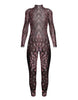 Reptilian LS Tneck Zipper Back Unitard