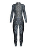 Reptilian LS Tneck Zipper Back Unitard