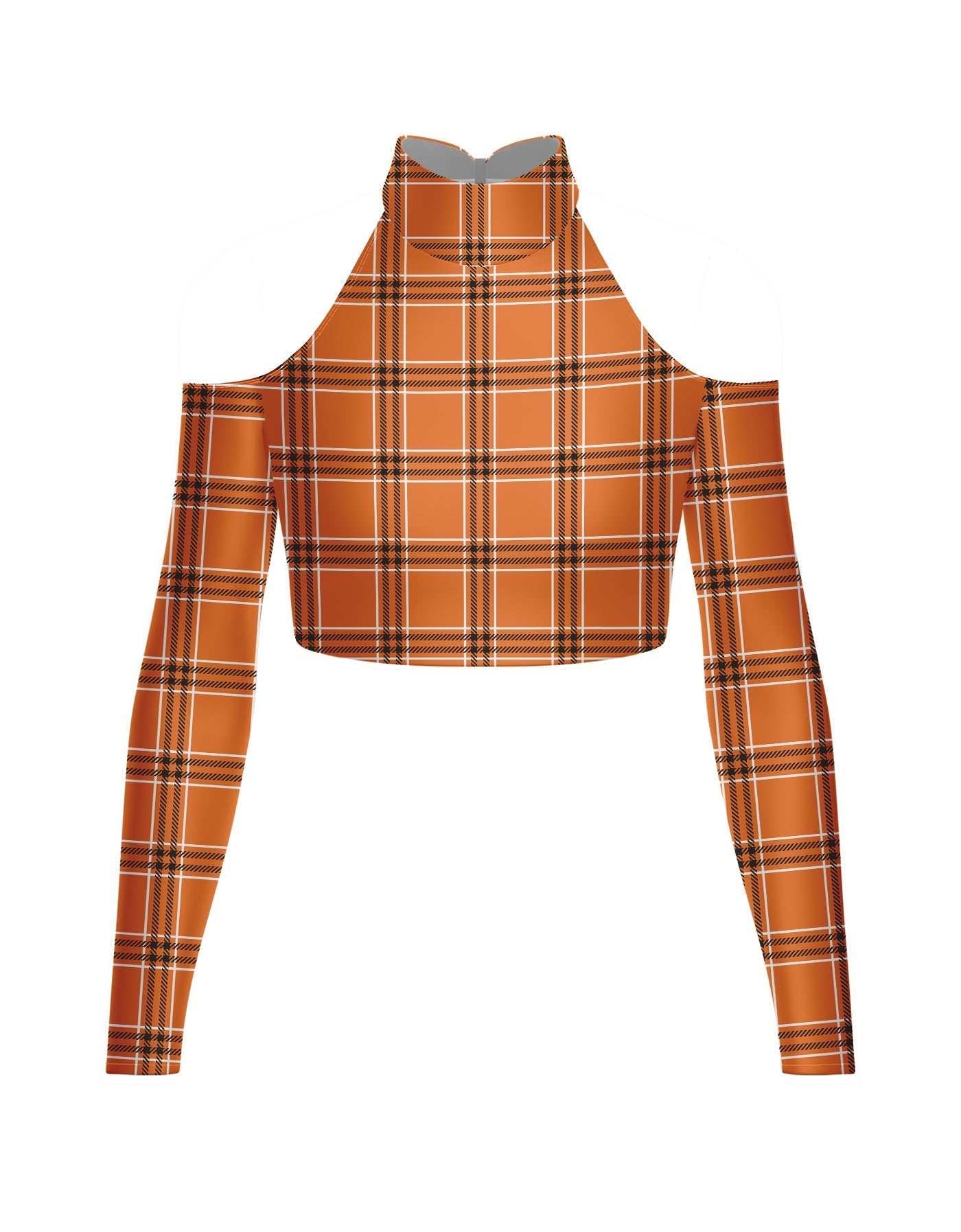 Totally Clueless LS TNeck Keyhole Cold Shoulder Crop Top