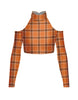 Totally Clueless LS TNeck Keyhole Cold Shoulder Crop Top