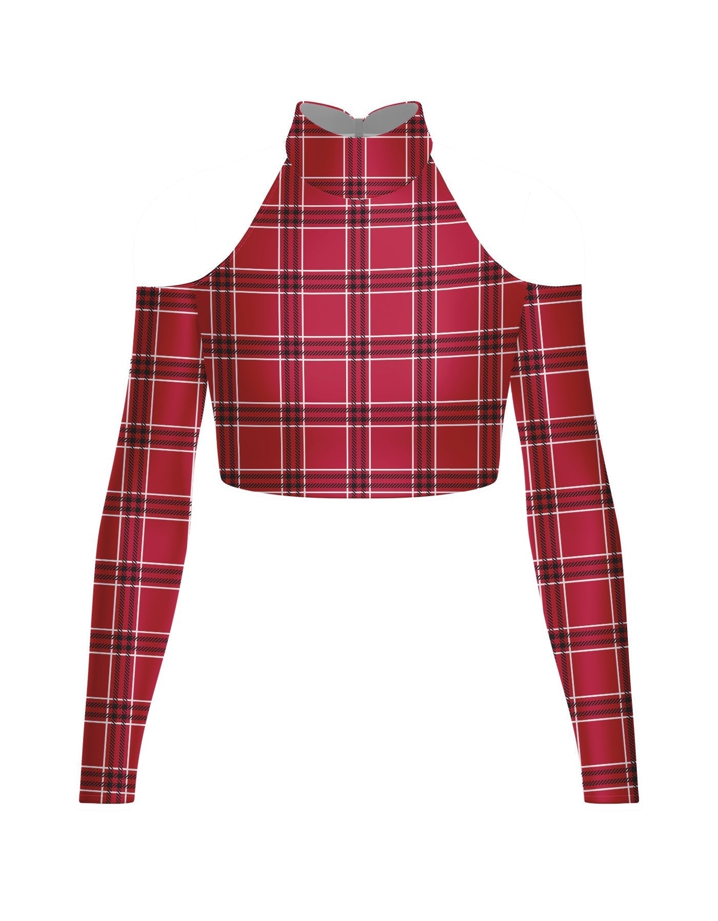 Totally Clueless LS TNeck Keyhole Cold Shoulder Crop Top