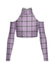 Totally Clueless LS TNeck Keyhole Cold Shoulder Crop Top
