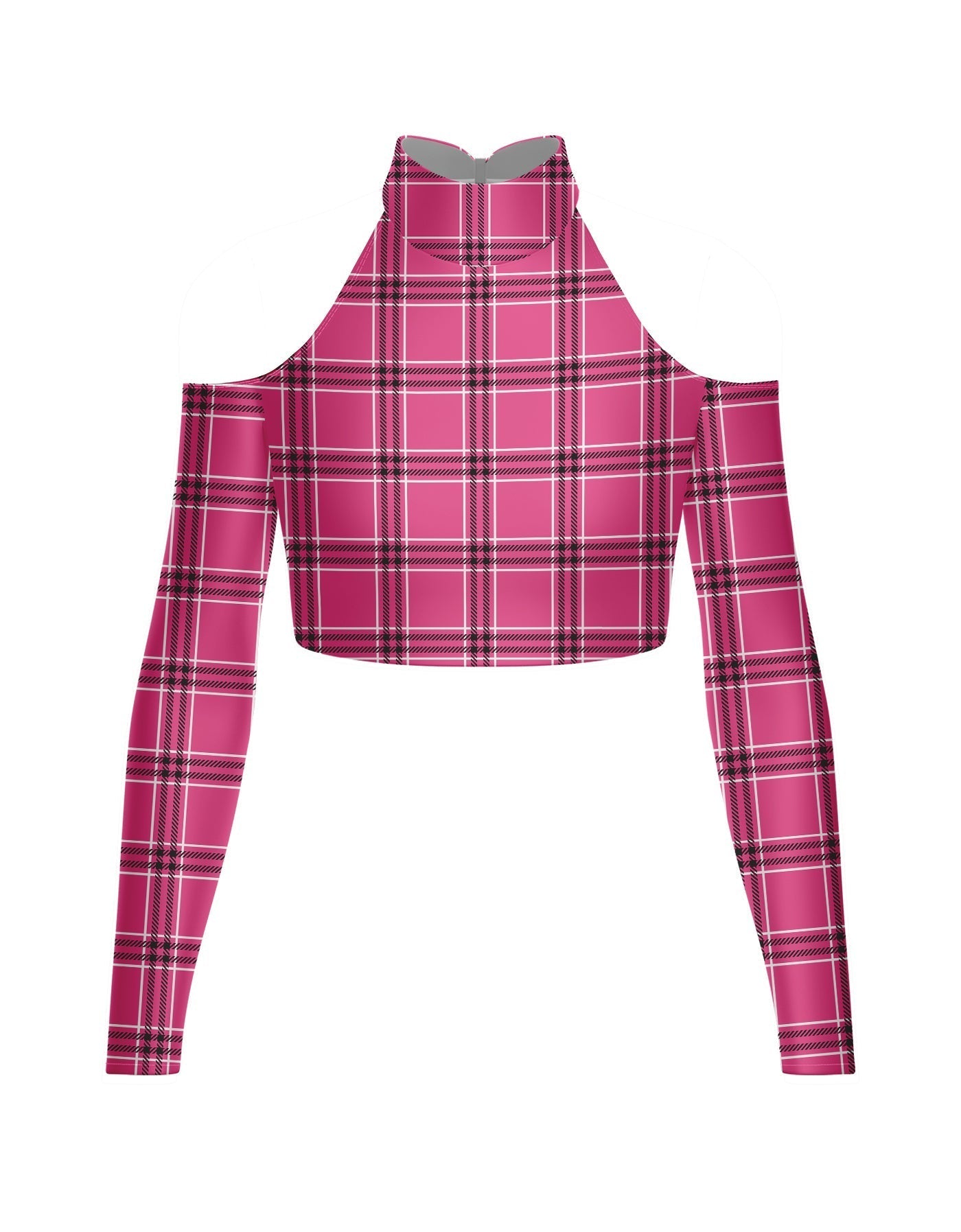 Totally Clueless LS TNeck Keyhole Cold Shoulder Crop Top
