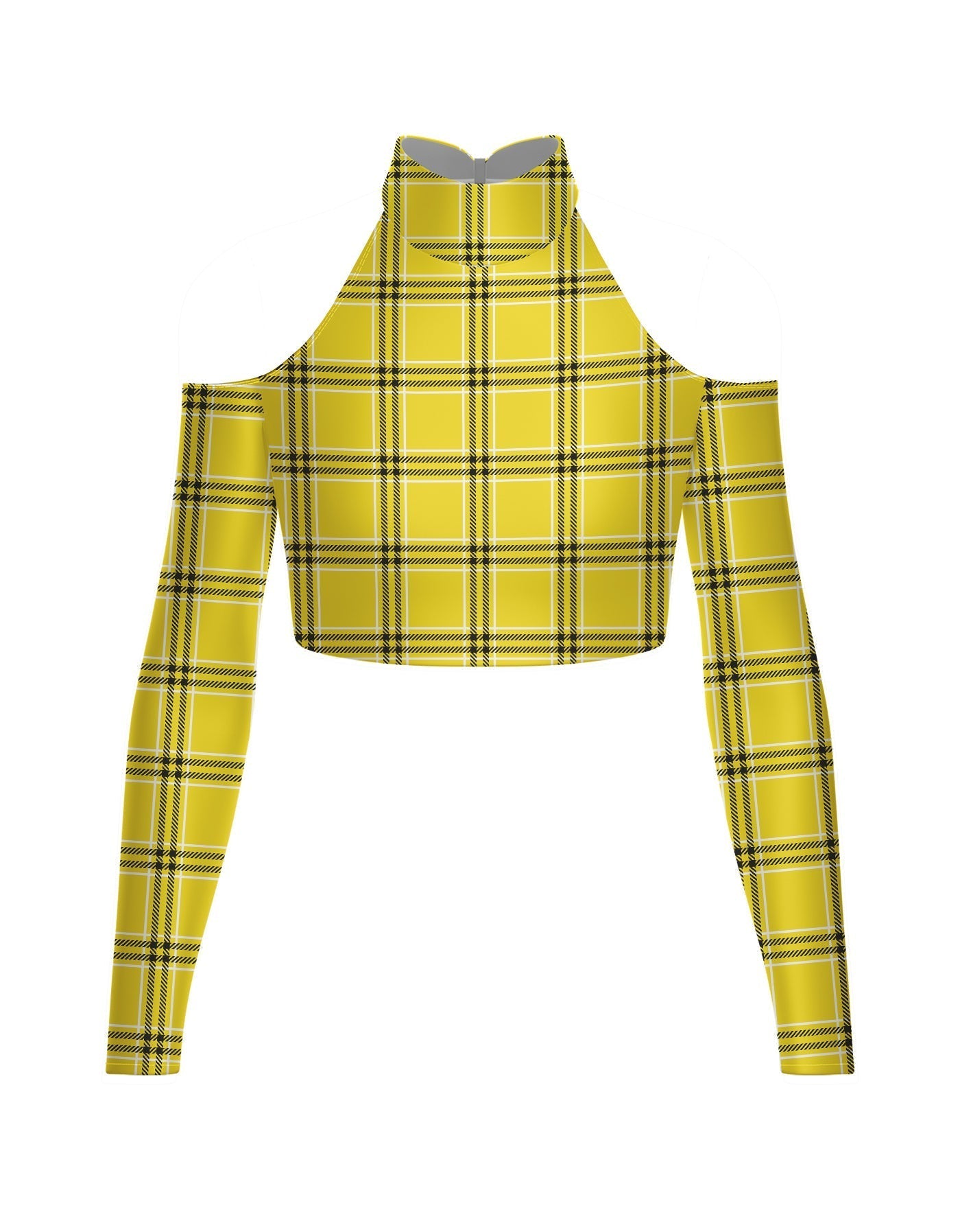Totally Clueless LS TNeck Keyhole Cold Shoulder Crop Top