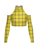 Totally Clueless LS TNeck Keyhole Cold Shoulder Crop Top