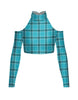 Totally Clueless LS TNeck Keyhole Cold Shoulder Crop Top