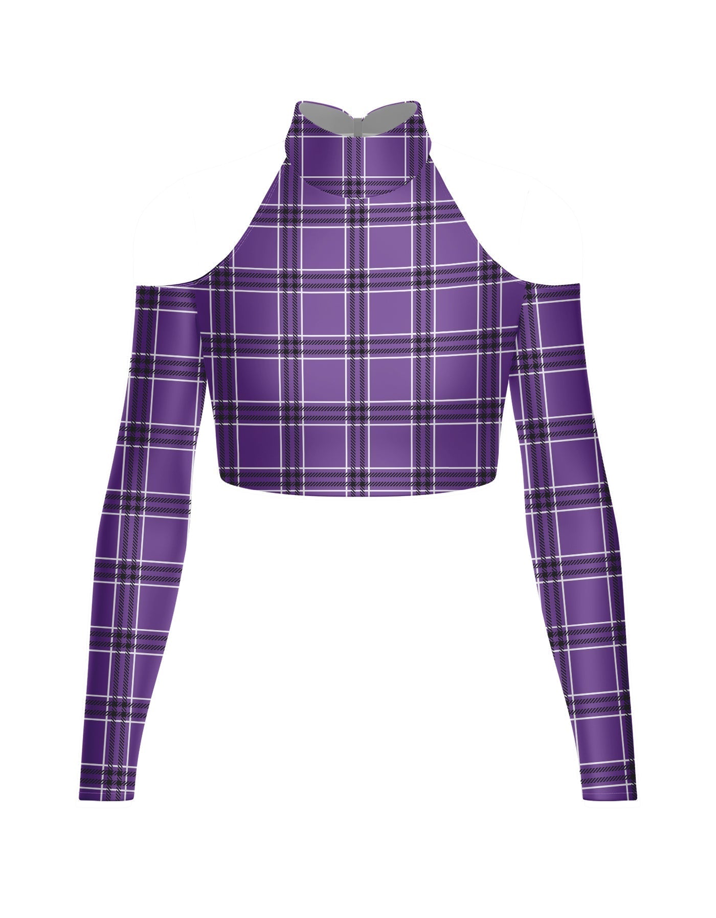 Totally Clueless LS TNeck Keyhole Cold Shoulder Crop Top