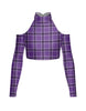 Totally Clueless LS TNeck Keyhole Cold Shoulder Crop Top